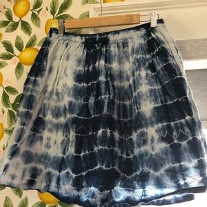 tie dye shibori blue midi skirt by madewell j crew